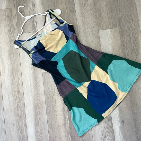 Miaou Printed Dress paloma elsesser ginger mini Blue abstraction small going out - Picture 3 of 7